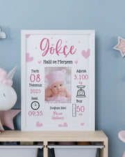 Kız Bebek İlk An Tablosu Model No:6 - Hediye Teslim