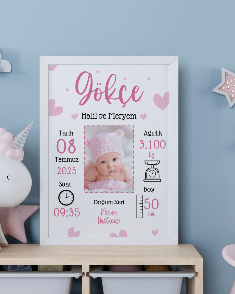 Kız Bebek İlk An Tablosu Model No:6