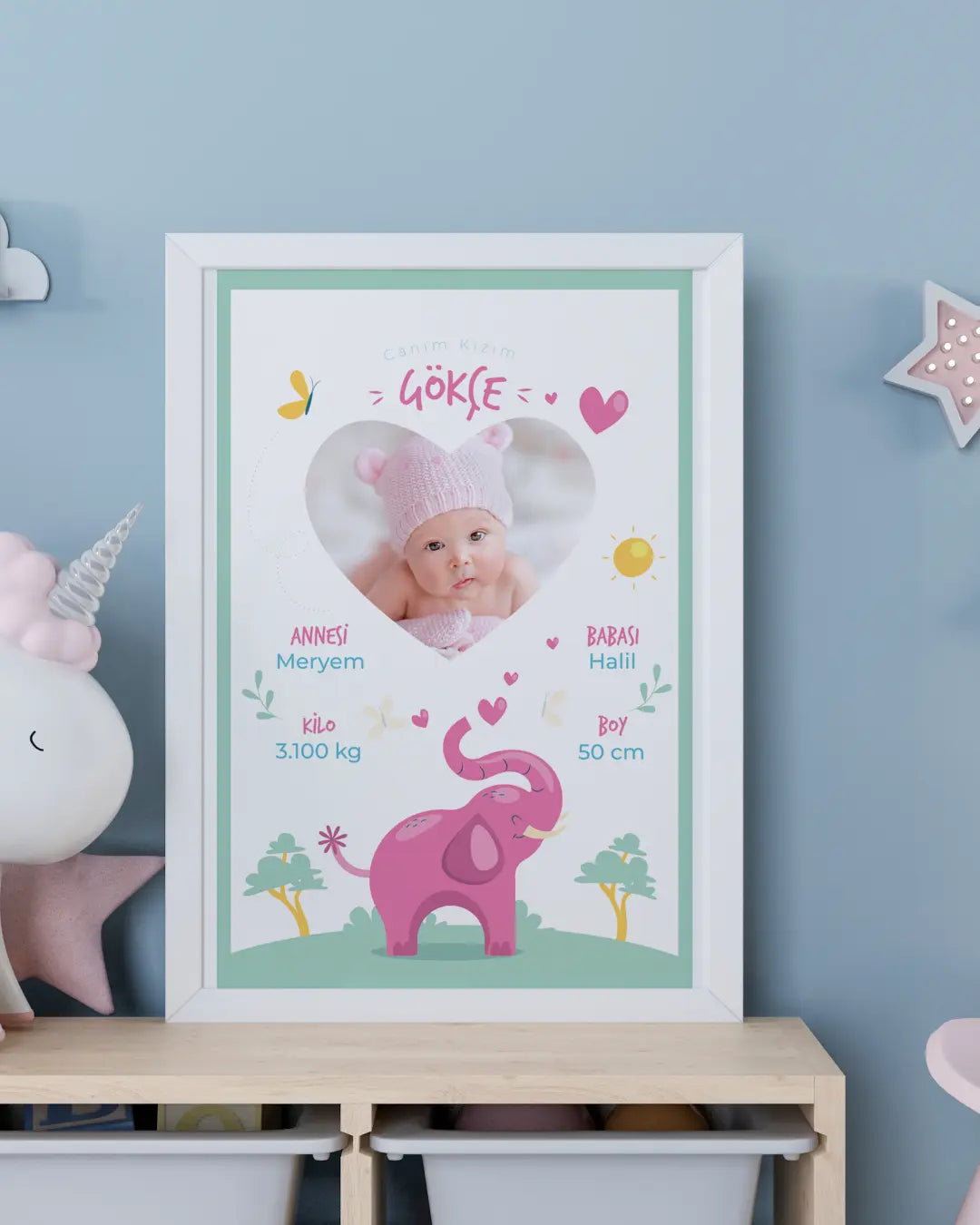 Kız Bebek İlk An Tablosu Model No:4 - Hediye Teslim