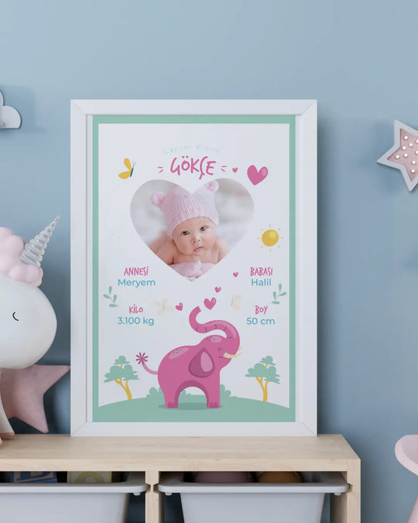 Kız Bebek İlk An Tablosu Model No:4 - Hediye Teslim