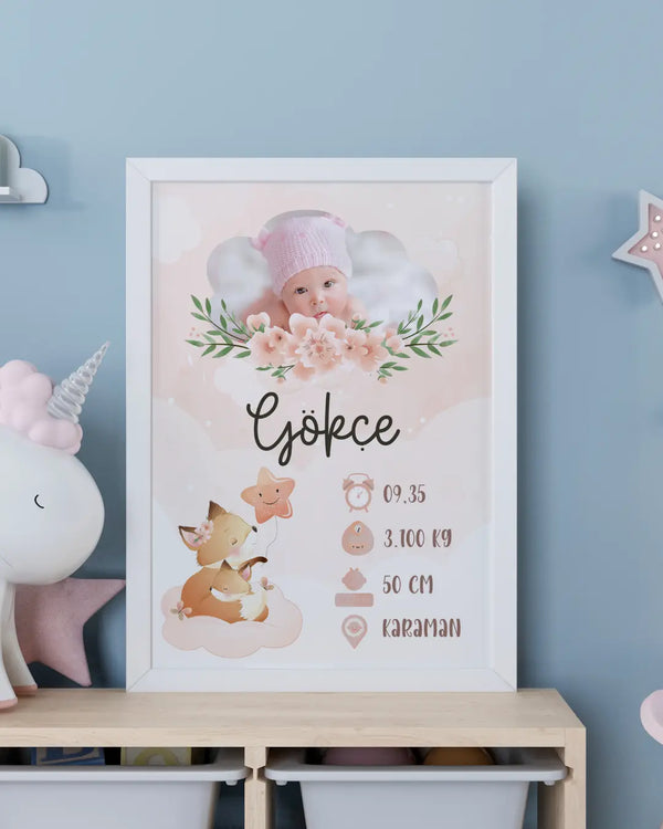 Kız Bebek İlk An Tablosu Model No:1 - Hediye Teslim