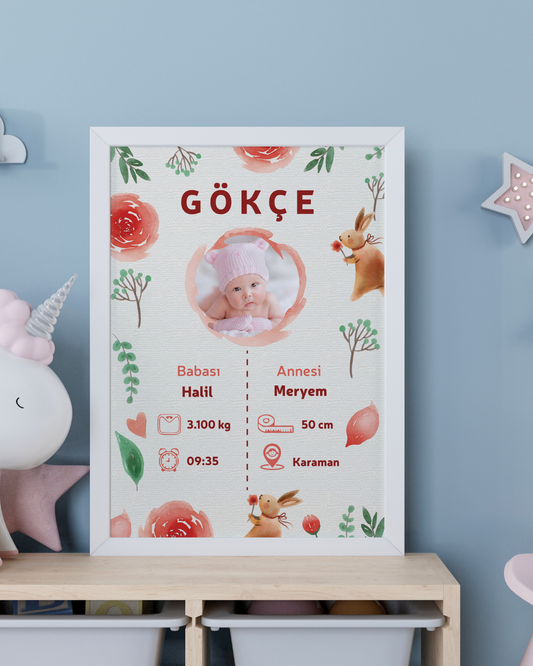 Kız Bebek İlk An Tablosu Model No:3
