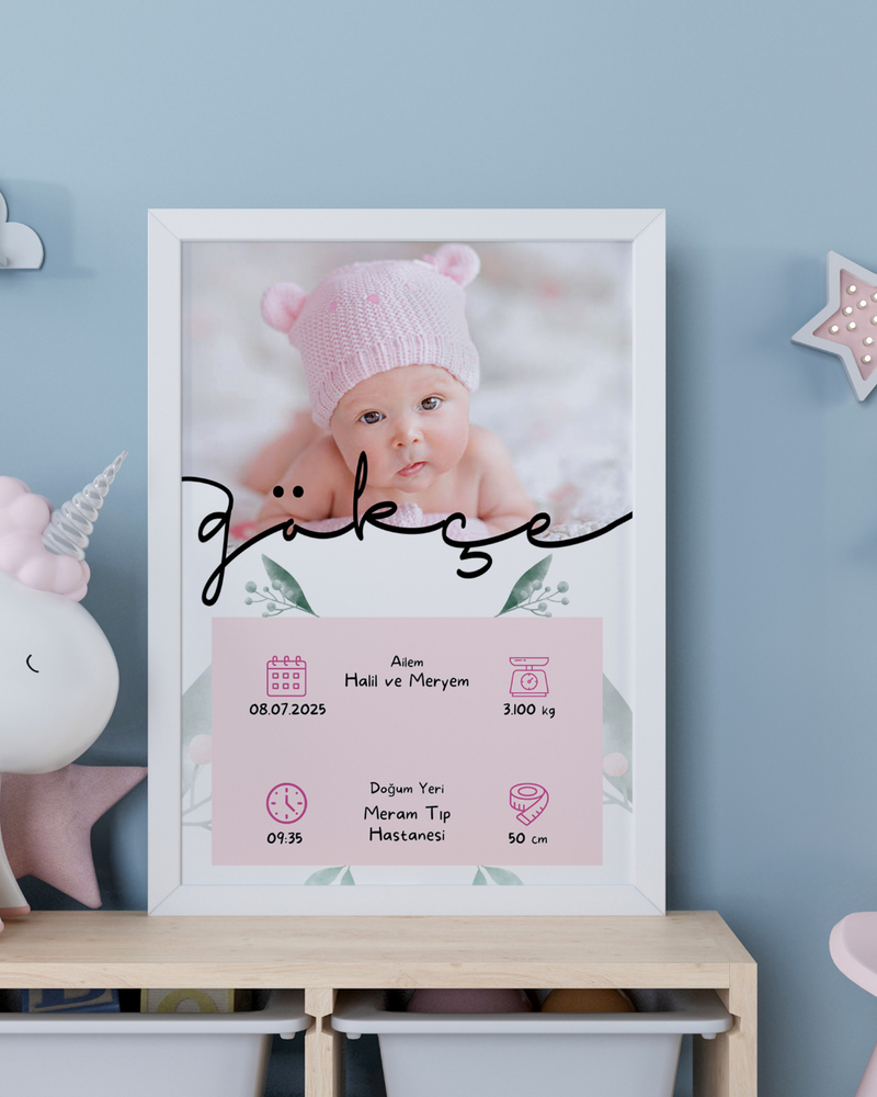 Kız Bebek İlk An Tablosu Model No:5