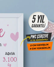 Kız Bebek İlk An Tablosu Model No:6 - Hediye Teslim