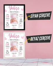 Kız Bebek İlk An Tablosu Model No:6 - Hediye Teslim