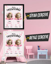 Kız İkiz Bebek İlk An Tablosu Model No:1 - Hediye Teslim