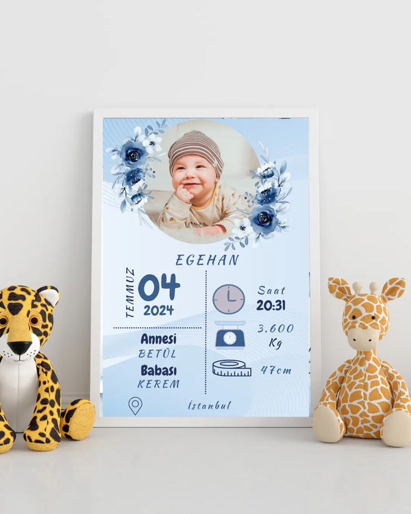 Erkek Bebek İlk An Tablosu Model No:7 - Hediye Teslim