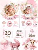 Kız İkiz Bebek İlk An Tablosu Model No:4 - Hediye Teslim