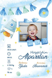 Erkek Bebek İlk An Tablosu Model No:5 - Hediye Teslim